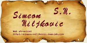 Simeon Miljković vizit kartica